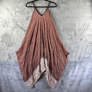 Forever 21 Dress Women's S Brown Orange Geometric Primt Bohemian